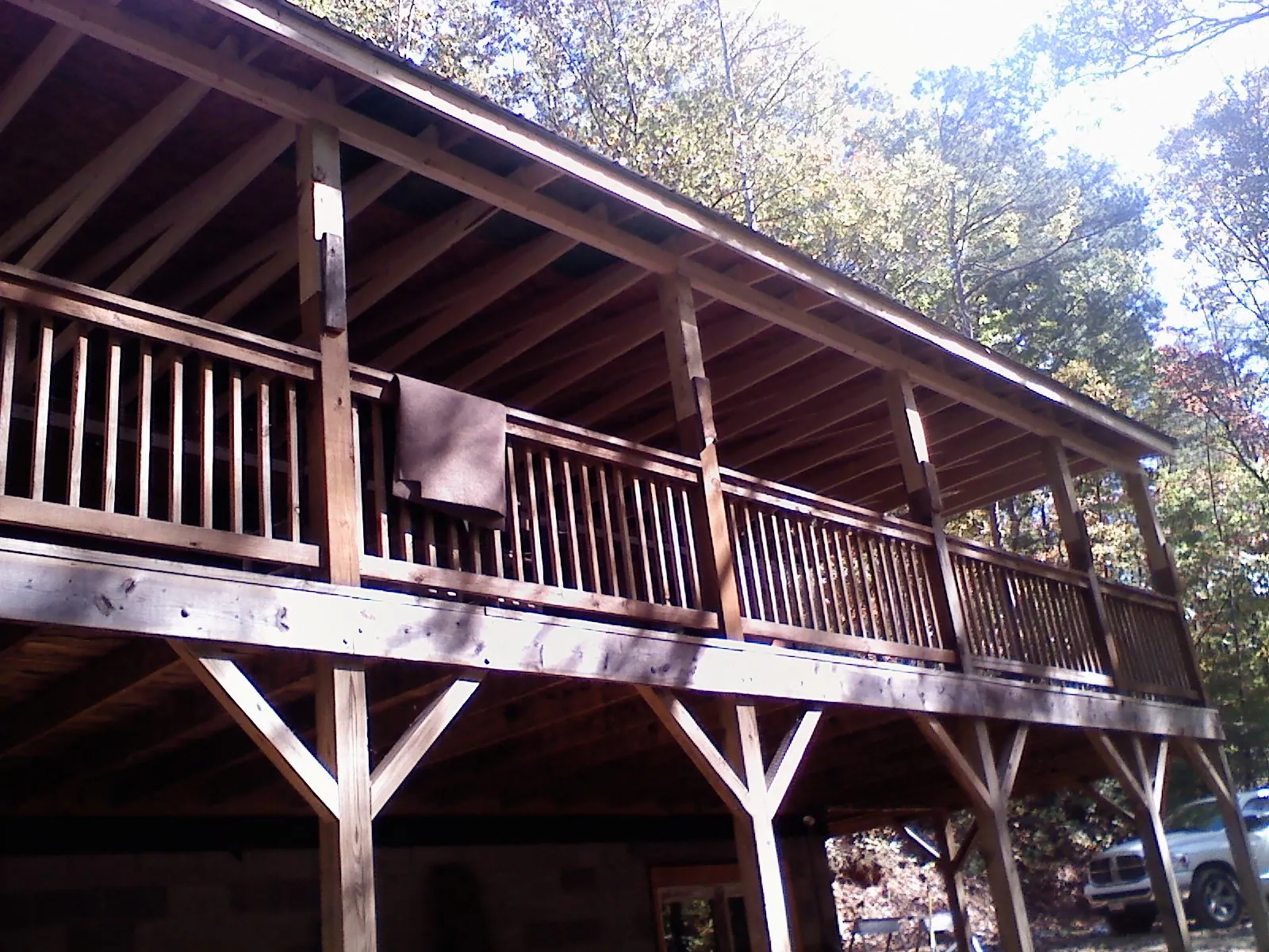 Timber framing under a new elevated porch and deck — Roof Leak Repair in Westfield by Roofing Brothers